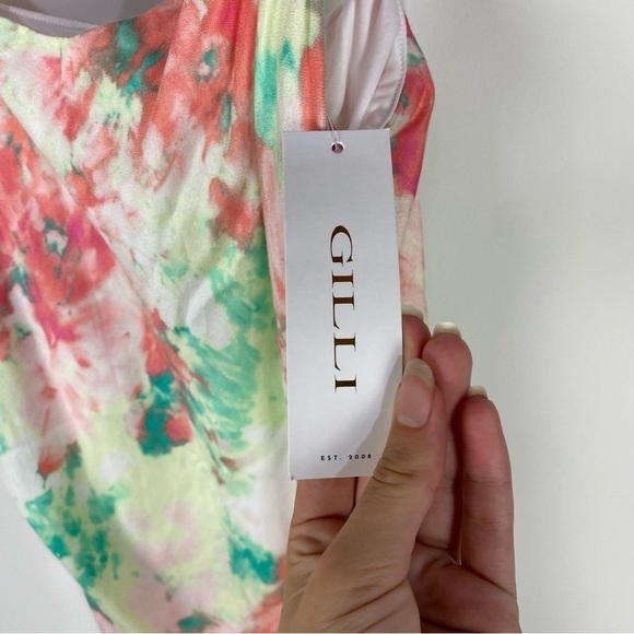 Gilli Tie Dye Midi Slip Dress Summer Spring vacation beach romantic - Picture 3 of 4